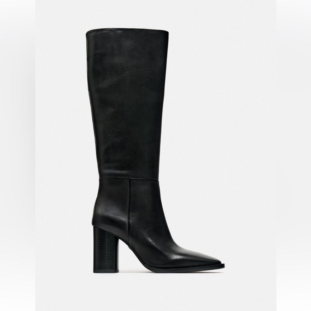 Zara Black Heeled Boots